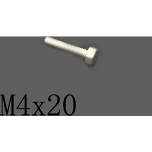 2pcs M4x20mm Hexagon Screw Ceramic Insulated Bolt High Temperature Corrosion Resistance Zirconin