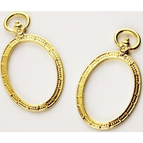 6pcs/set Metal Frame Pocket Watch Charm Pendant Bezel Setting UV Resin Charm Necklace Earring Findings Casting Craft DIY