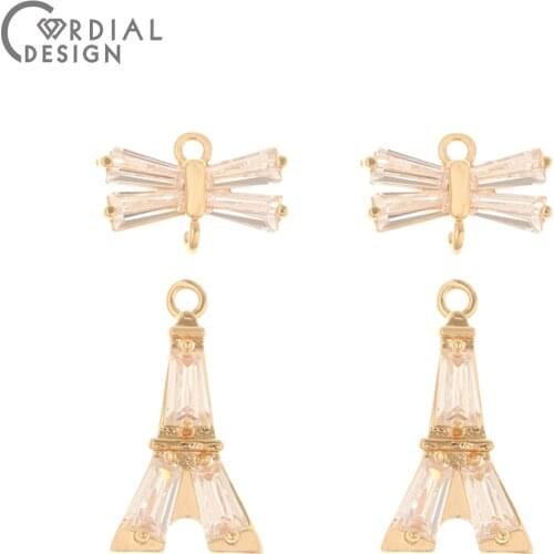 Cordial Design 50Pcs Jewelry Accessories/Pendant/Hand Made/DIY Making/CZ Charms/Earring Connectors/Jewelry Findings & Components