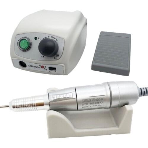 Micromotor strong 207b Control Box Electric Nail Drill Polish Machine Manicure Nail Drill Set Strong 210 35000 RPM 120I Handpiec
