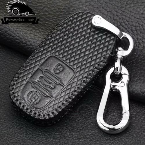 New Hot sale super quality 100% Leather Key Cover Case for Audi Q3 Q5 Sline A3 A5 A6 C5 A4 B6 B7 B8 TT 80 S6 C6 Auto Accessories