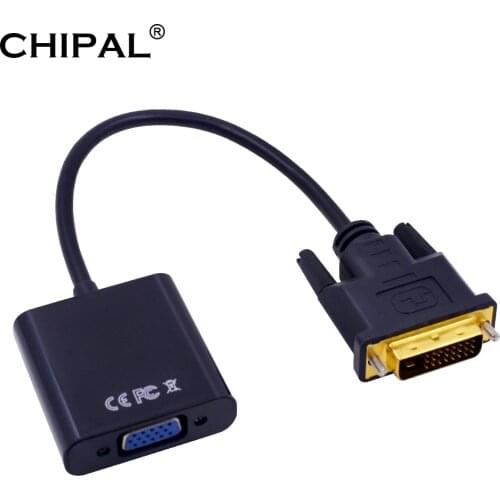 CHIPAL 1080P DVI-D to VGA Adapter 25 Pin DVI Male to 15 Pin VGA Female Cable Video Converter for PS3 PC Computer HDTV Monitor