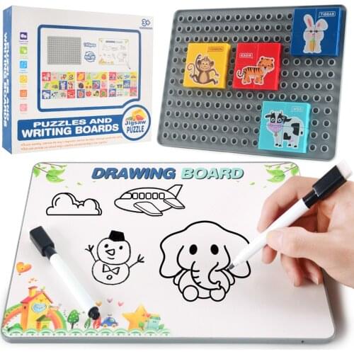 Kids Creative Building Block Puzzle For Children Graffiti Board Set Drawing Board Puzzle Toy Kids Early Education Learning Toys