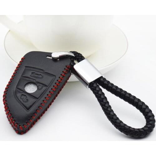For Bmw X5 E53 E70 F15 E90 E46 F10 F30 F20 E30 2018 525i Key Ring Car Remote Key Cover Case Genuine Leather Protection Bag Shell