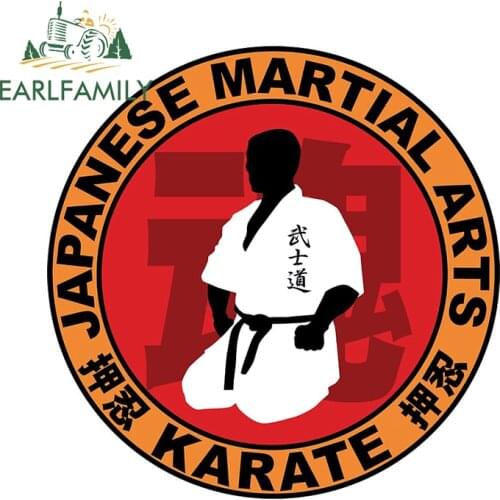 EARLFAMILY 13cm x 12.5cm Auto Car Stickers for Japanese Karate Logo Decals Wall Door VAN RV Occlusion Scratch Waterproof Decor