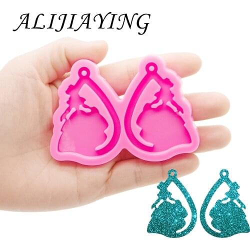 Shiny Skirt shape Earrings Mold, DIY Epoxy Resin Silicone Molds, Resin Crafting Mold Supplies for jewelry DY0931