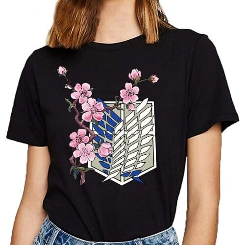 Attack on Titan Anime T Shirt Women Short Sleeved Harajuku Streetswear Tee T-shirt