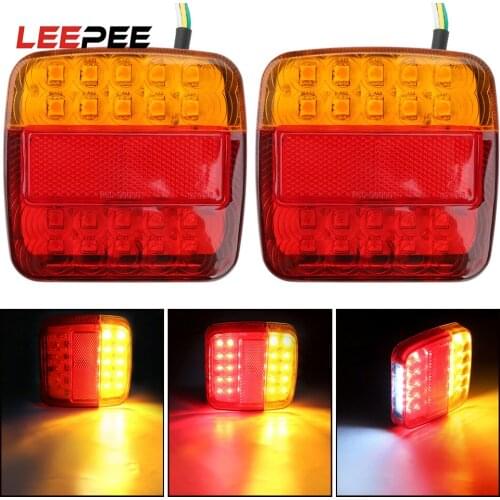 LEEPEE 26 LEDs Tail Light Number Plate Light Rear Reverse Brake Stop Lamp Trailer Truck Caravan Taillight Turn Signal Indicator