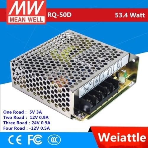 MEAN WELL 5V 6A +12V 1.5A +24V 1A -12V 1A RQ-50D 53.4W drive Quad Output Switching Power Supply 4 road AC-DC
