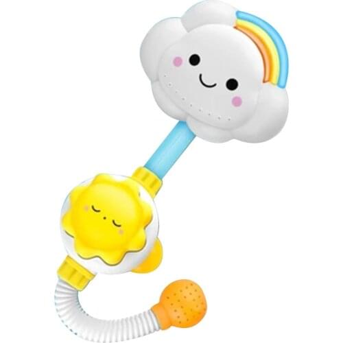 Cute Elephant Baby Bath Shower Head Children Bath Toys Manual Sunflower Shower Baby Bath Water Spray for Boys and Girls