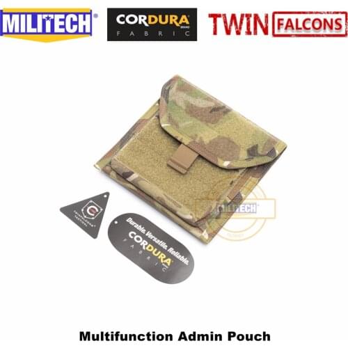 MILITECH TWINFALCONS TW 500D Delustered Cordura Molle Multifunction Admin Pouch 3 Compartments Delta Navy Seal Molle Map Storage