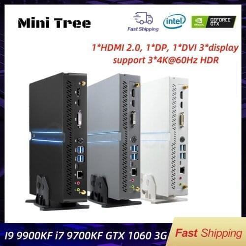 Powerful Gaming Tablet PC Intel I9 9900KF i7 9700KF i5 9600KF GTX 1060 6G Mini PC Gamer Win10 2*DDR4 M.2 NVMe HD DP DVI 4K HTPC