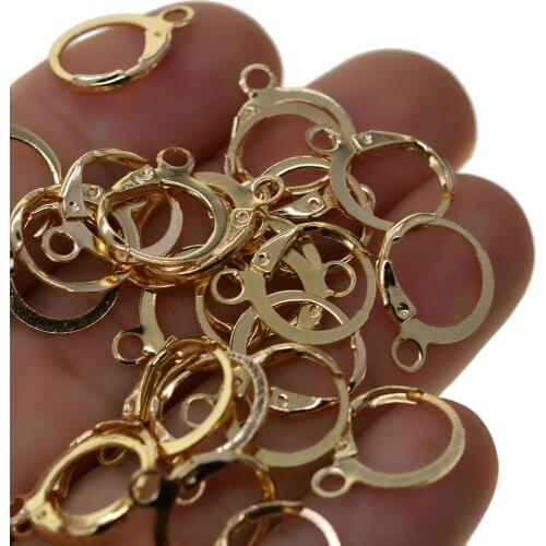 Wholesale French Earring Wire Ear clip Hook Round O Leverback Open Loop Dangle Charm DIY Making findings silve KC gold