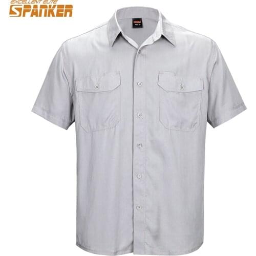 EXCELLENT ELITE SPANKER Outdoor Short Sleeve Quick Dry Shirt Loose Tencel Po-lo Shirt Multicolor Tactical Shirt
