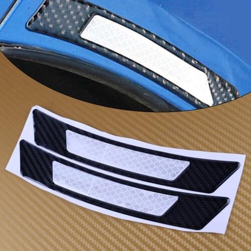 DWCX 2PCS Car Reflective Carbon Fiber Wheel Eyebrow Arch Trim Lips Strip Side Marker Sticker Fender Flare Protector Protection