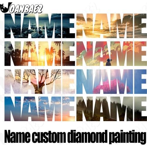 Custom Name Diamond Painting 5Ddiy Cross Stitch Picture Diamond Mosaic Embroidery Adult Handmade Gift Design Room Decoration