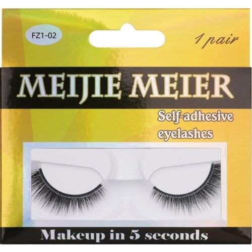Handmade Reusable Glue-free False Eyelashes Non Magnetic & Eyeliner Natural Self-Adhesive Fake Lashes 20 Pairs/Lot DHL Free