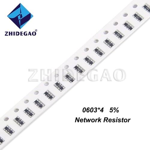 100pcs 0603*4 8P4R 2*4P Network Resistor SMD array 0 ~ 1M 1 10 20 47 100 200 330 470 1K 2K 4.7K 10K 20K 47K 100K 200K 470K ohm