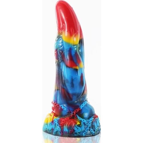 Dragon Scale Lron chain Pattern Silicone Peni Big Dildo Color-mix Realistic Sex Toys For Gay Suction Cup Erotic Toy For Couples