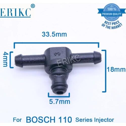 Erikc Common Rail Injector Oil-return Backflow Pipe Connector T Type Plastic Tee Joint for Bosch 110 Series Injection 10pcs/bag