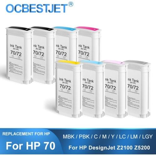 [Third Party Brand] For HP 70 Replacement Ink Cartridge For HP DesignJet Z3100 Z3200 Printer (PBK GY M Y LC LM LGY MBK)