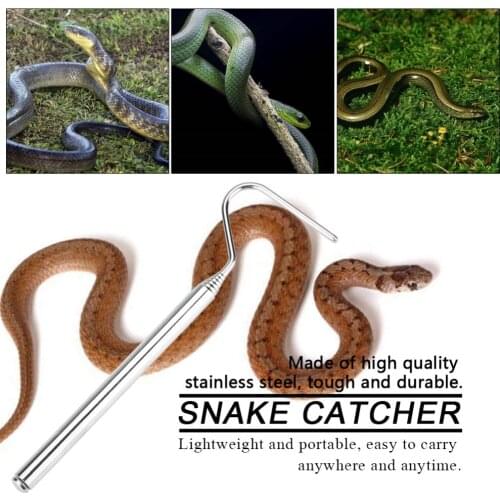 Stainless Steel Extensible Telescoping Snake Hook Extensible Reptile Catcher Capture Snake Catcher Reptile Catcher