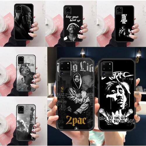 Tupac 2pac Twopac Rapper Phone case For Samsung Galaxy Note 4 8 9 10 20 S8 S9 S10 S10E S20 Plus UITRA Ultra black painting Etui