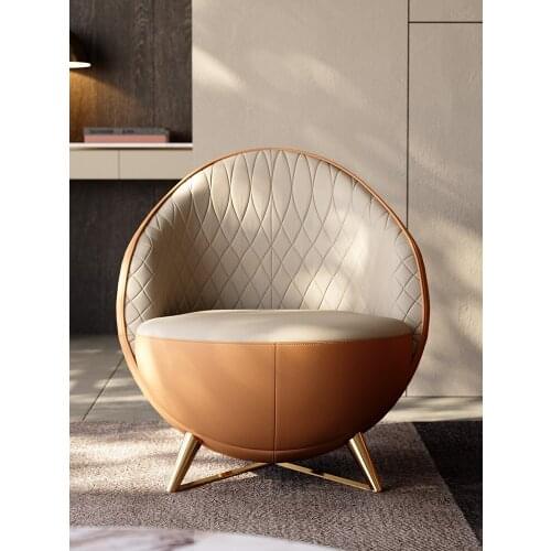 Zq Leisure Chair Living Room Home Lazy Bone Chair Creative Single-Seat Sofa Chair Modern Simplicity