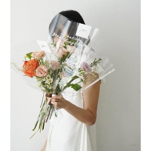 Flower Packing Transparent Bag Single Bag Small Fresh Waterproof Flower Bundle Multi Branch Bag Flower Bundle Packing Material