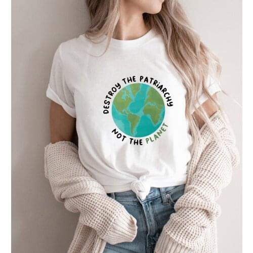 Destroy The Patriarchy Not The Planet Shirt Feminist T-shirt RBG Shirts Women Graphic Tees and Tops Girl Power