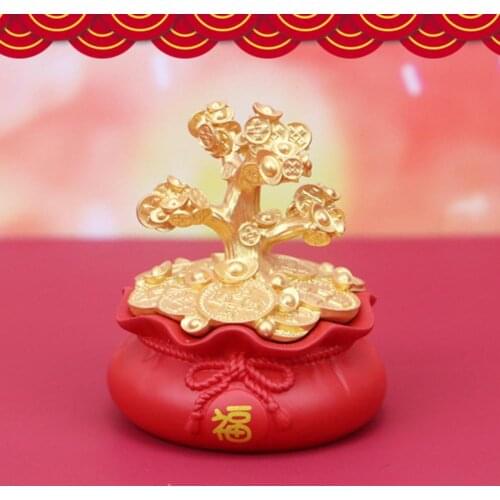 1PC Mini Money Tree Figurine Fortune Luck Car Display Mold Ornament Living Room Home Decoration Accessories Birthday Gift