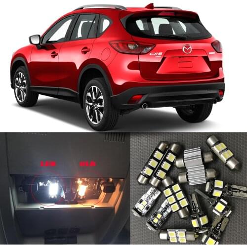 10pcs Auto Led bulb for 2013 2014 2015 2016 2017 Mazda CX-5 CX5 WHITE LED Interior Lights Accessories Replacement Package Kit