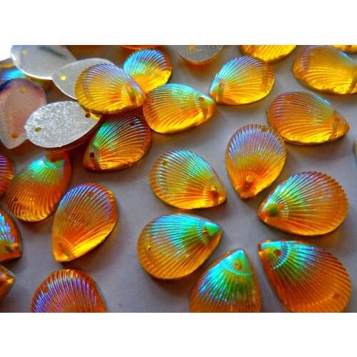 120pcs 10*14mm Sew On rhinestones Golden yellow AB colour crystal water drop shape resin stones flatback strass gem stones