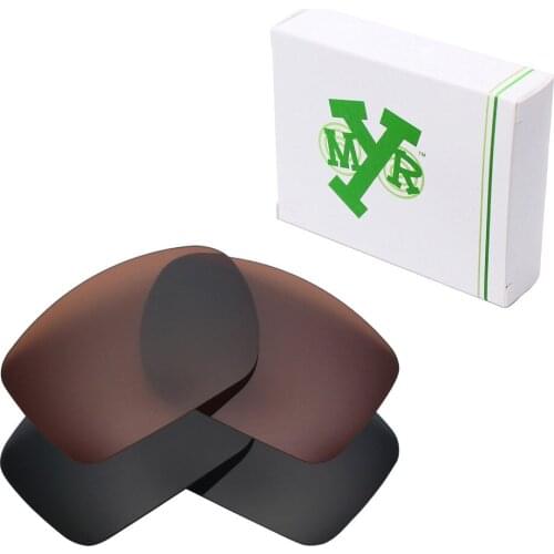 2 Pairs Mryok POLARIZED Replacement Lenses for Oakley Big Taco Sunglasses Stealth Black & Bronze Brown