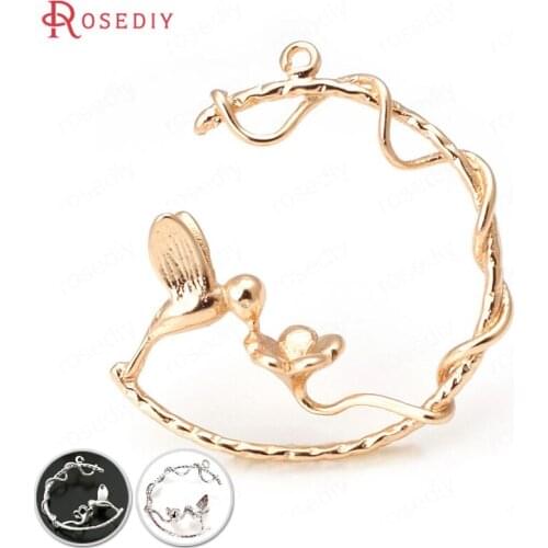 31295-G)10PCS 26x25MM 24K Champagne Gold Color Brass Hummingbird Charms Pendants Jewelry Making Supplies Findings Accessories