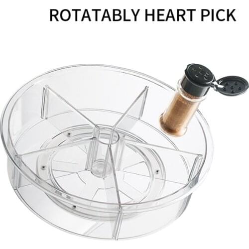 360 Rotation Cabinet Organizer 12 Inch Spice Drink Cosmetic Storage Rack PET Transparent Turntable for Kitchen Bathroom