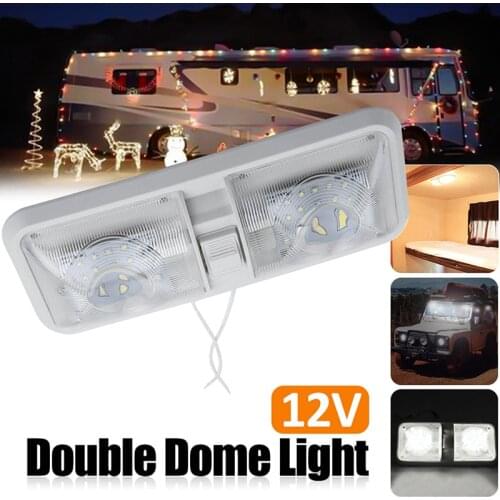 5 Pack RV LED 12v Ceiling Fixtupe Double Dome Dome Light for Car/RV/Trailer/Camper/Boat Natural White 4000-4500K