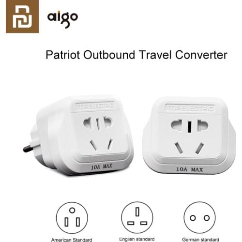 Youpin AIGO Adapter Travel Universal Power Outlet Adapter 15A/13A/10A 250V UK/US/EU/DE to Universal Plug Socket Converter