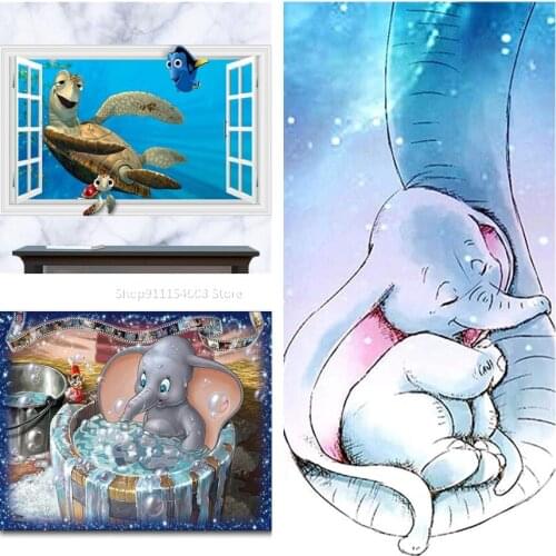 Disney 5D DIY Diamond Painting Full Diamond Embroidery Disney Dumbo Cross Stitch Kit Home Decoration Diamond Mosaic Craft