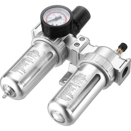 Car Styling G1/2'' Air Compressor Filter Oil Water Separator Trap Tools With Regulator Gauge