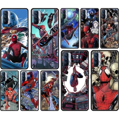 Spiderman Comic Tempered Glass Cover For Realme 7 7i XT C3 6 5 Pro for OPPO A9 2020 A52 Find X2 Lite Phone Case