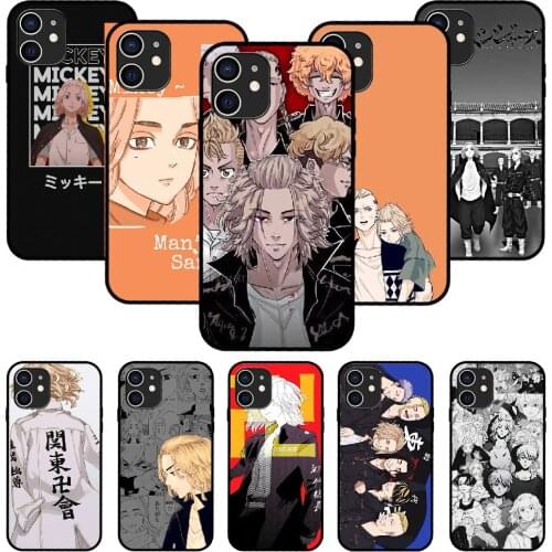 For iPhone 11 12 8 Plus Mini Pro X XR XS Max 4 5 7 6 6S 8 SE Phone Case Black Cover Prime 3D Funda tokyo revengers mikey