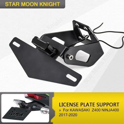 Motorcycle License Plate Holder Bracket Frame Tail Tidy Fender Eliminator For Kawasaki Ninja 400 Z400 2017 2018 2019 2020