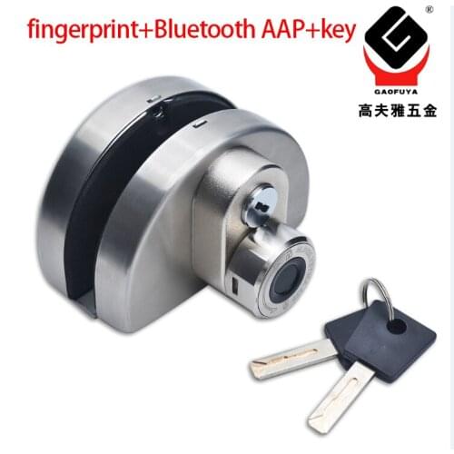 Home office electronic smart fingerprint glass door lock, single and double door keyless lock, Bluetooth lock, APP control