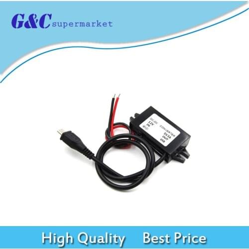 Conversion Efficiency DC-DC Car Power 12V to 5V 3A 15W Converter Module Micro USB Step Down Power Output Adapter diy electronics