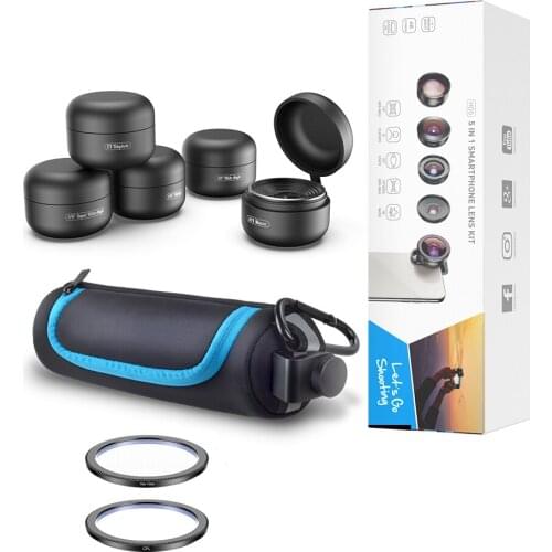 HD 5 in 1 Camera Phone Lens 4K Wide macro lens portrait super Fisheye Lens CPL Filter for iPhone7 8 Samsung allsmartphone