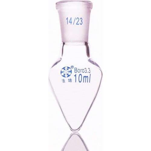 2pcs Pear-shaped flask,Capacity 10ml,Joint 14/23,Heart-shaped flasks,Coarse heart-shaped grinding bottles