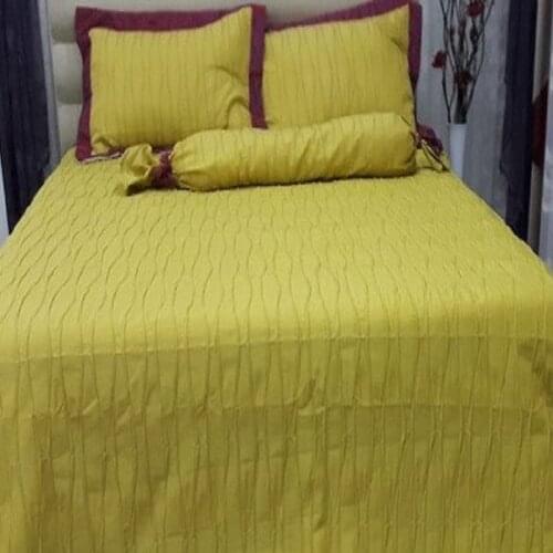 DOUBLE BED COVER SET- GOLD V06
