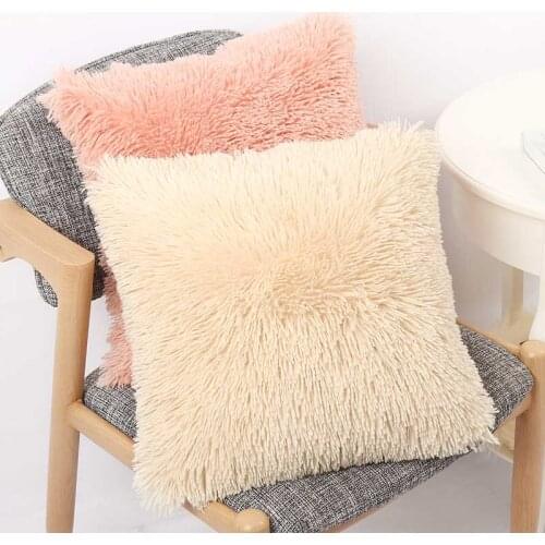 Beautiful Sofa Waist Throw Cushion Solid Color Pink White Blue Plush Pillow For Home Decoration Sofa Cushions