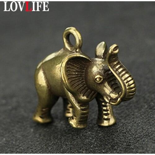Brass Charms Lucky Elephant Pendants for Necklaces/Bracelets/Keychains 40*28mm Retro Copper Thai Elephant Key Chains DIY Jewelry